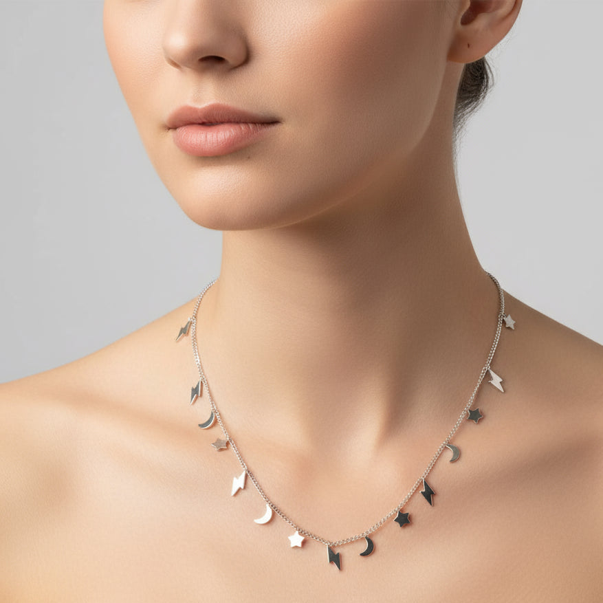 Midnight Ketting (Zilverkleur)