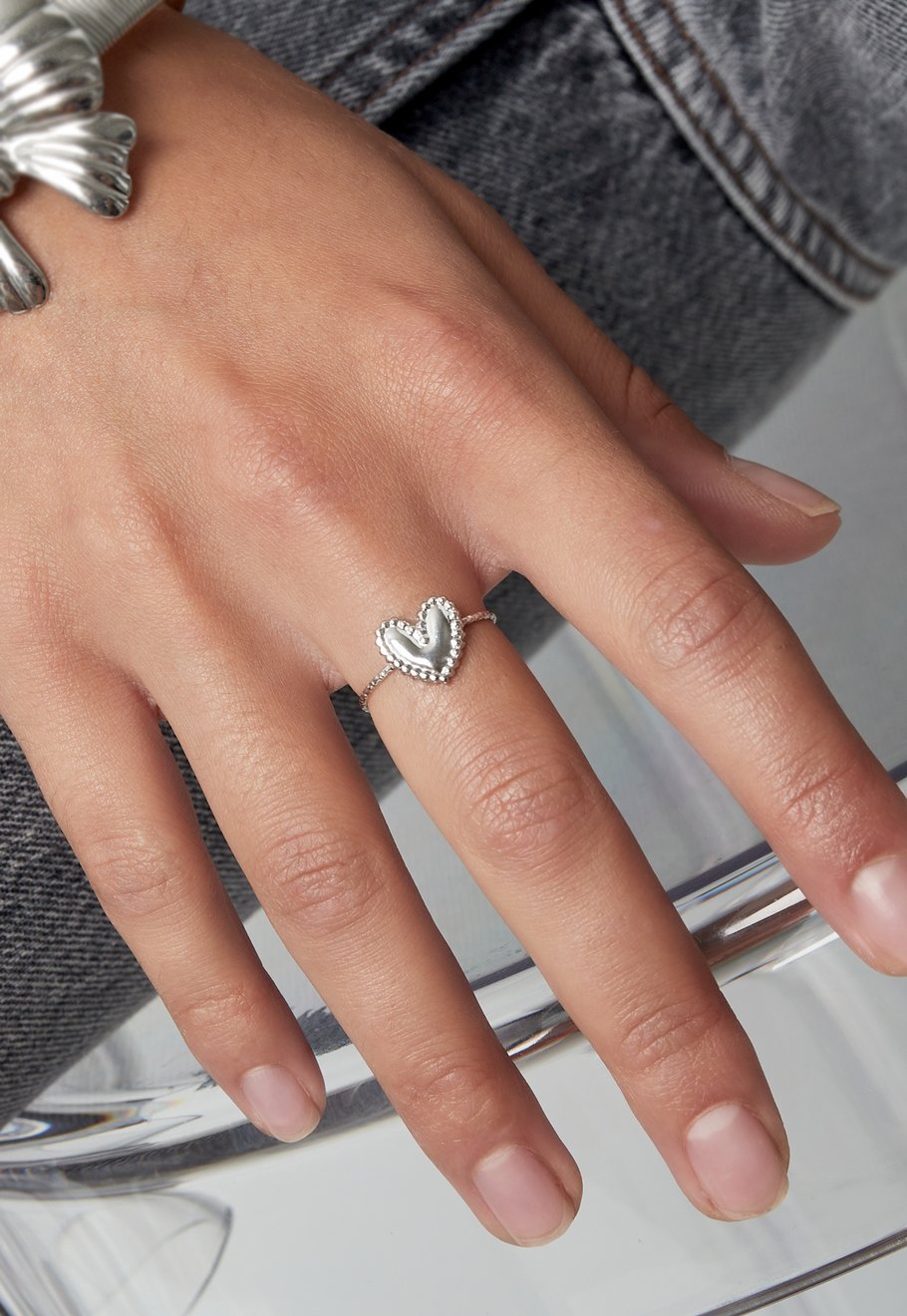 Hart Ring Goudkleurig Stainless Steel - Luxe Dames Sieraden (verstelbaar)