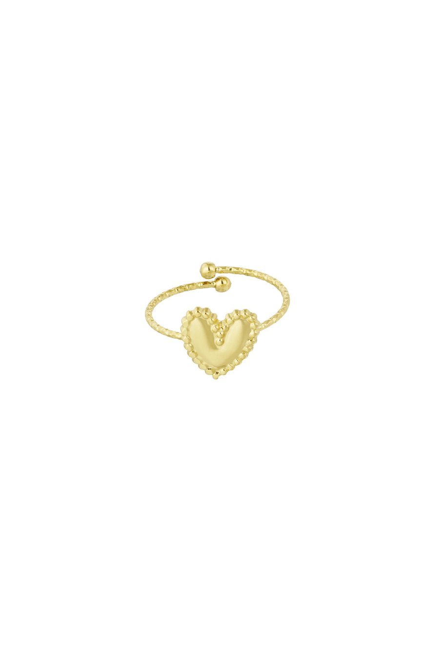 Hart Ring Goudkleurig Stainless Steel - Luxe Dames Sieraden (verstelbaar)