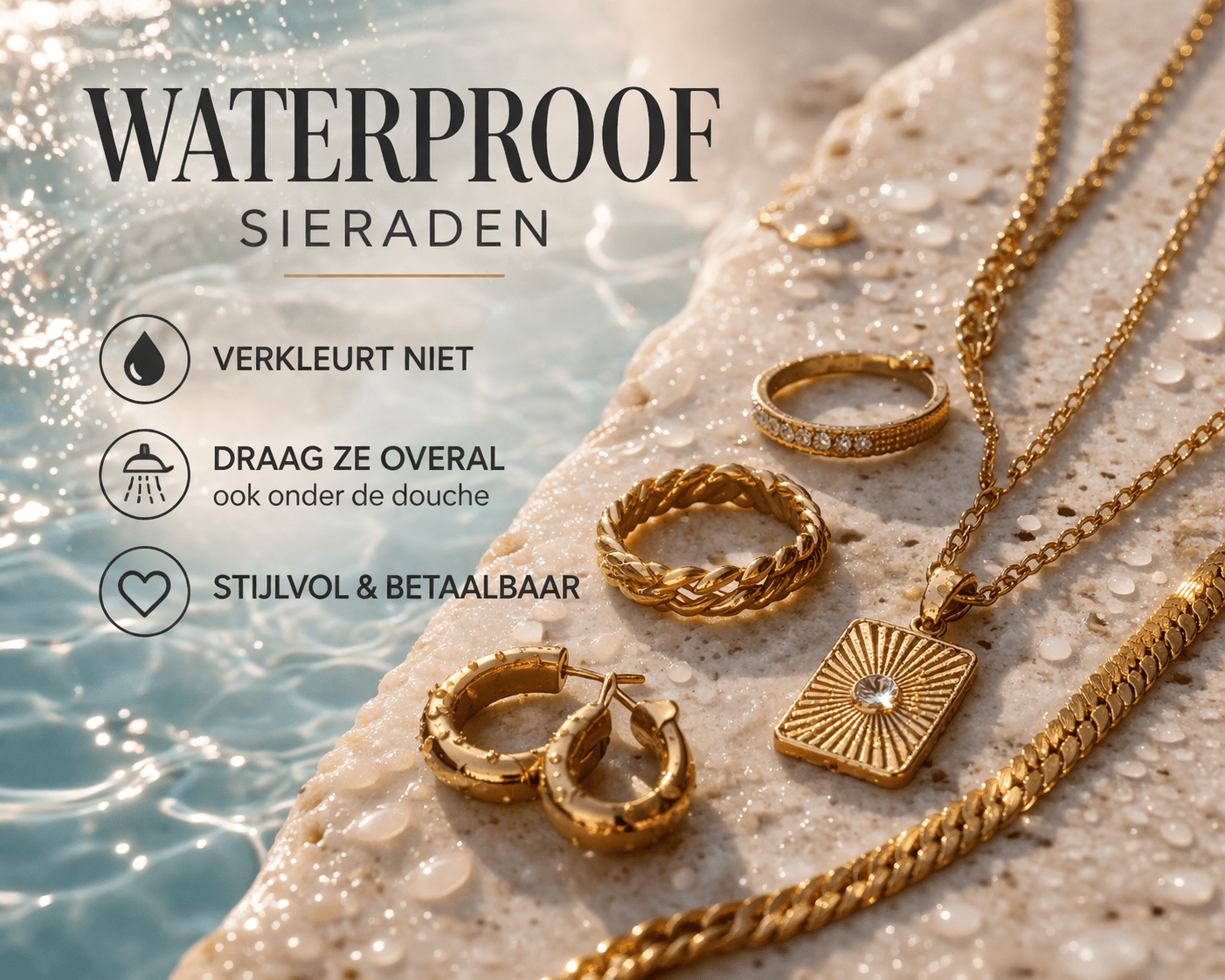 Waarom waterproof sieraden perfect zijn om je sieradencollectie te verrijken RK Sieraden & RK Nails