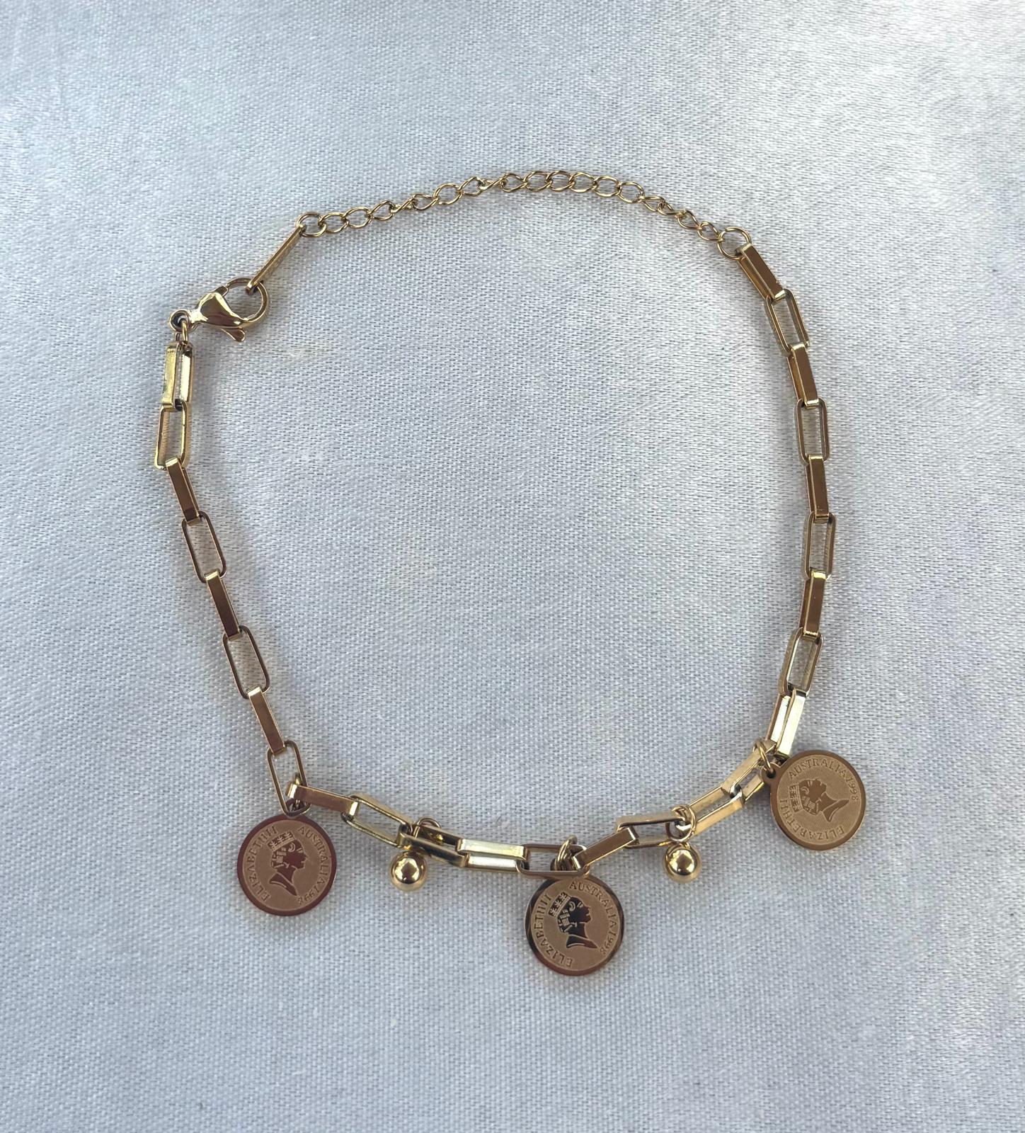 Bedelarmband (Ronde Bedel) kleur goud