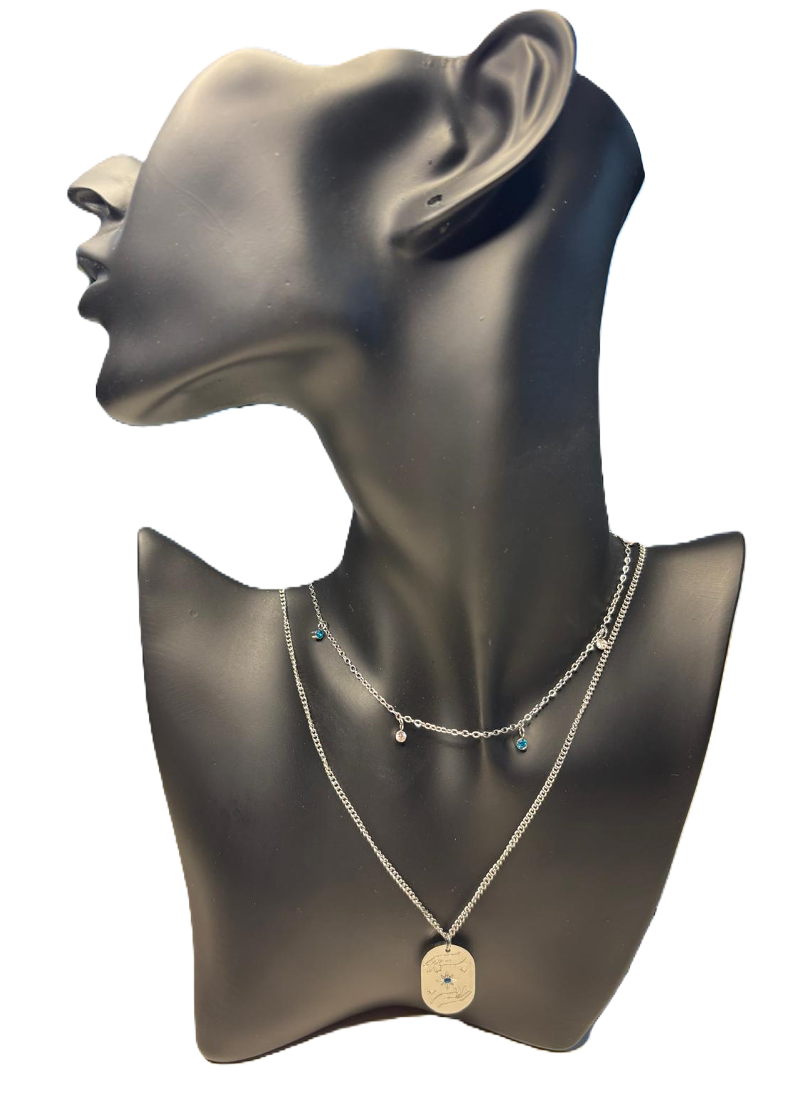 Zilverkleurige dubbele ketting