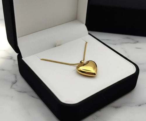 goudkleurige ketting met hart hanger-RK Sieraden