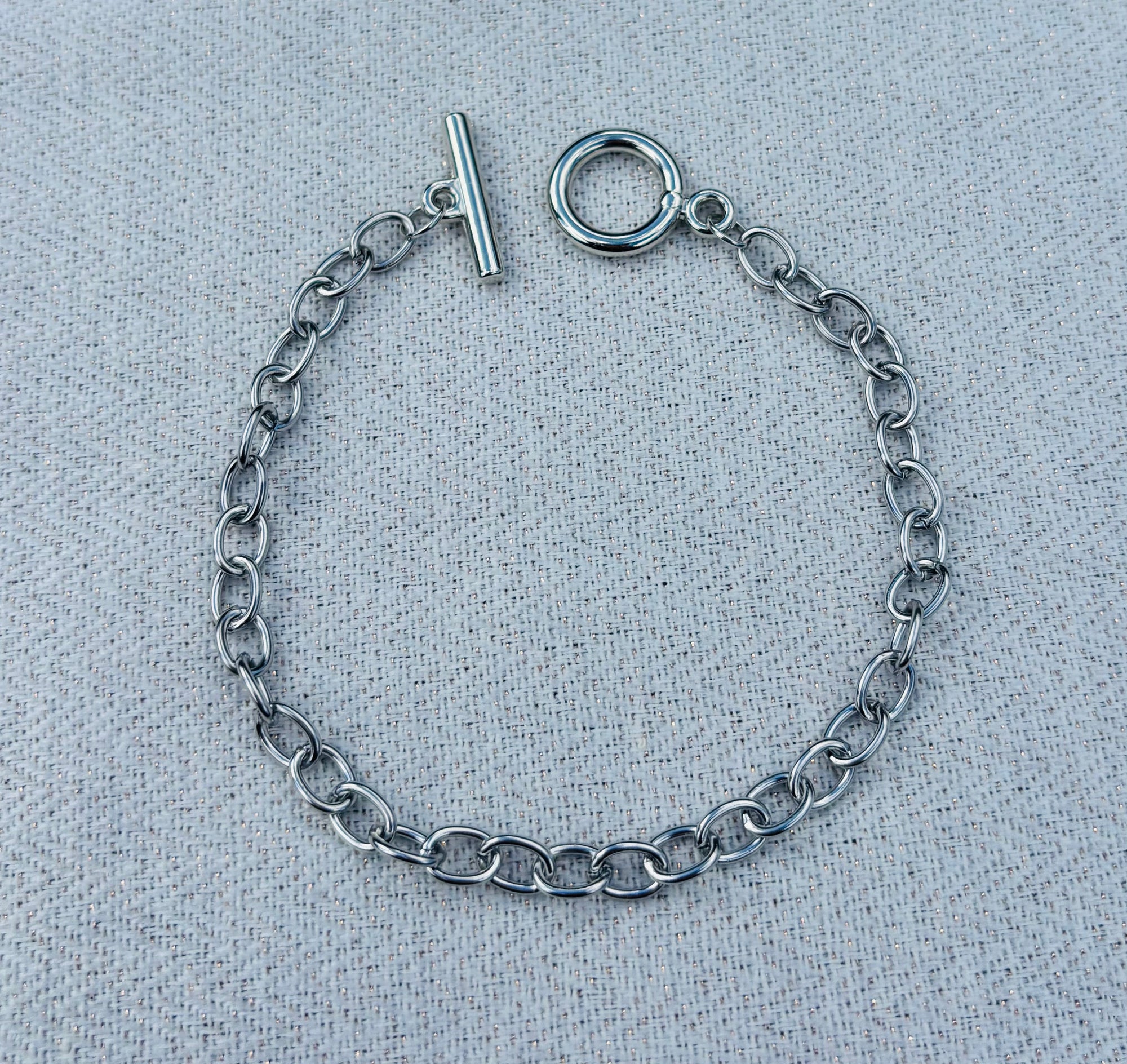 Schakel armband met ronde sluiting 