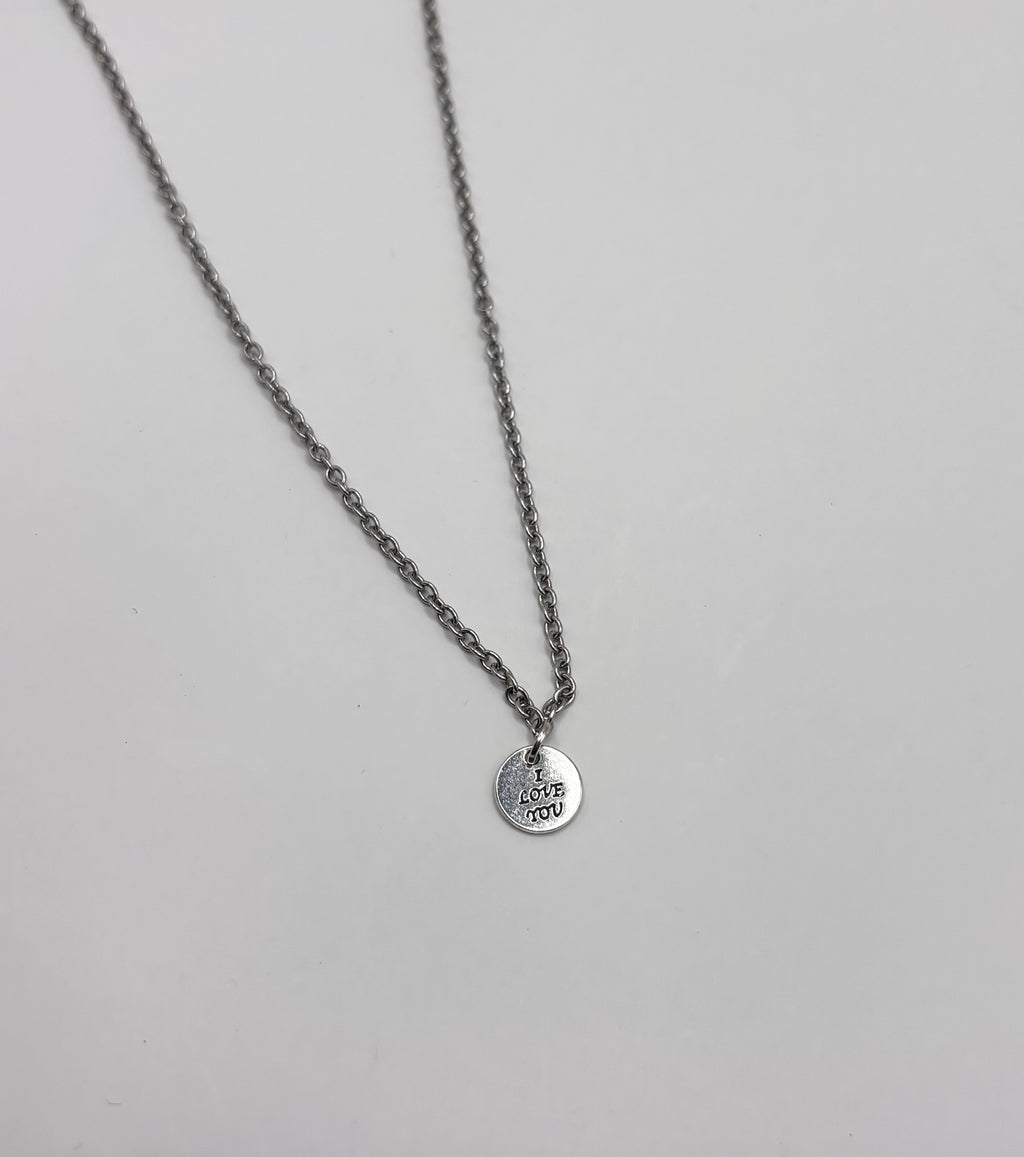 ketting met hanger i love you zilverkleur