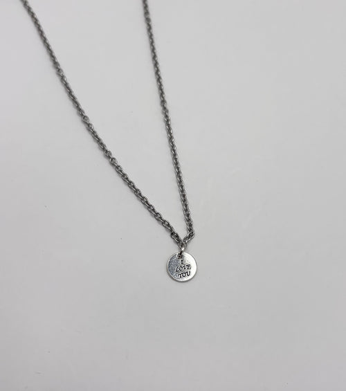 ketting met hanger i love you zilverkleur