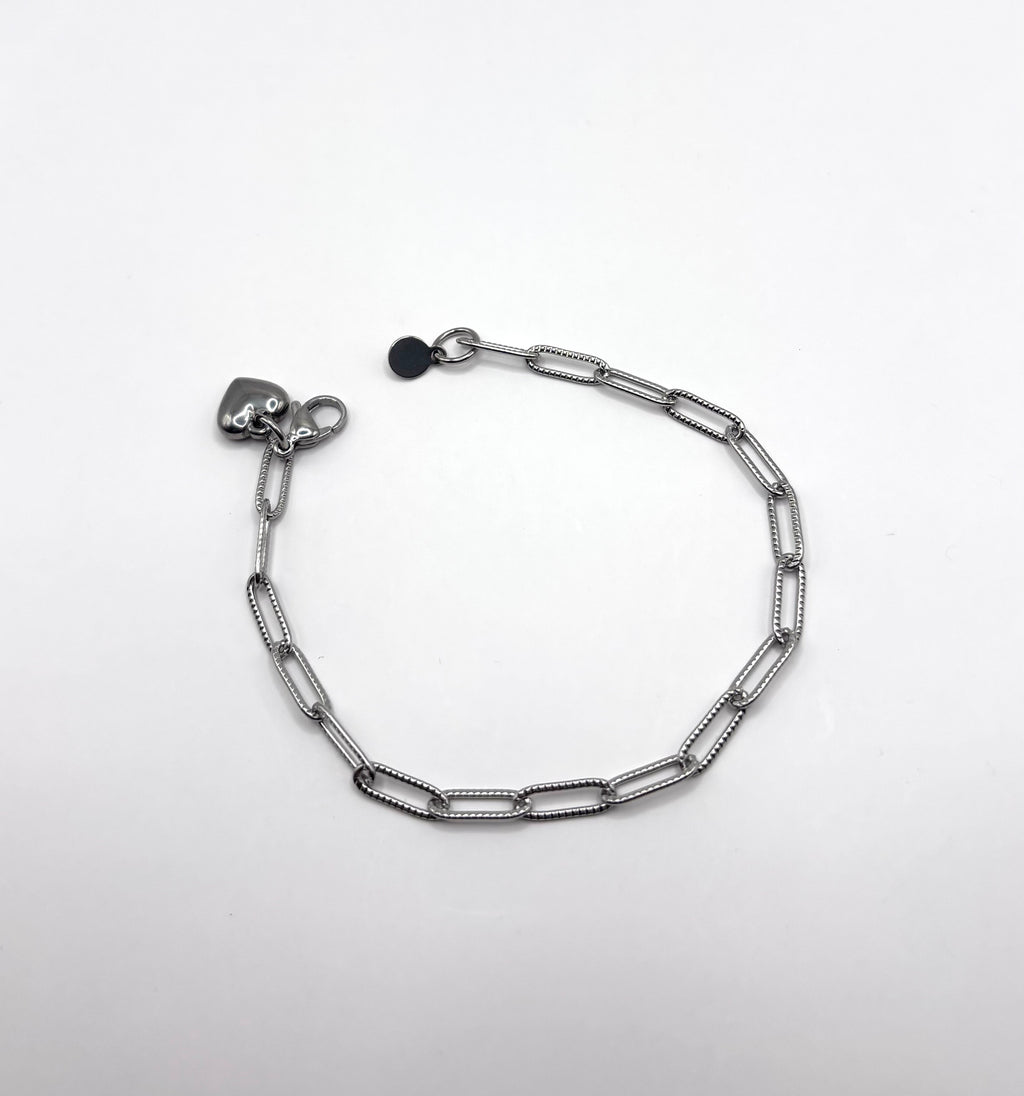 zilverkleurige armband hartje stainless steel-RK Sieraden