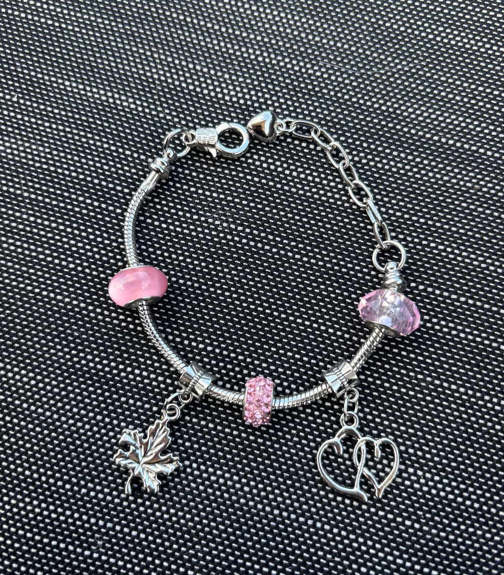 Heart Bedelarmband  (Roze)