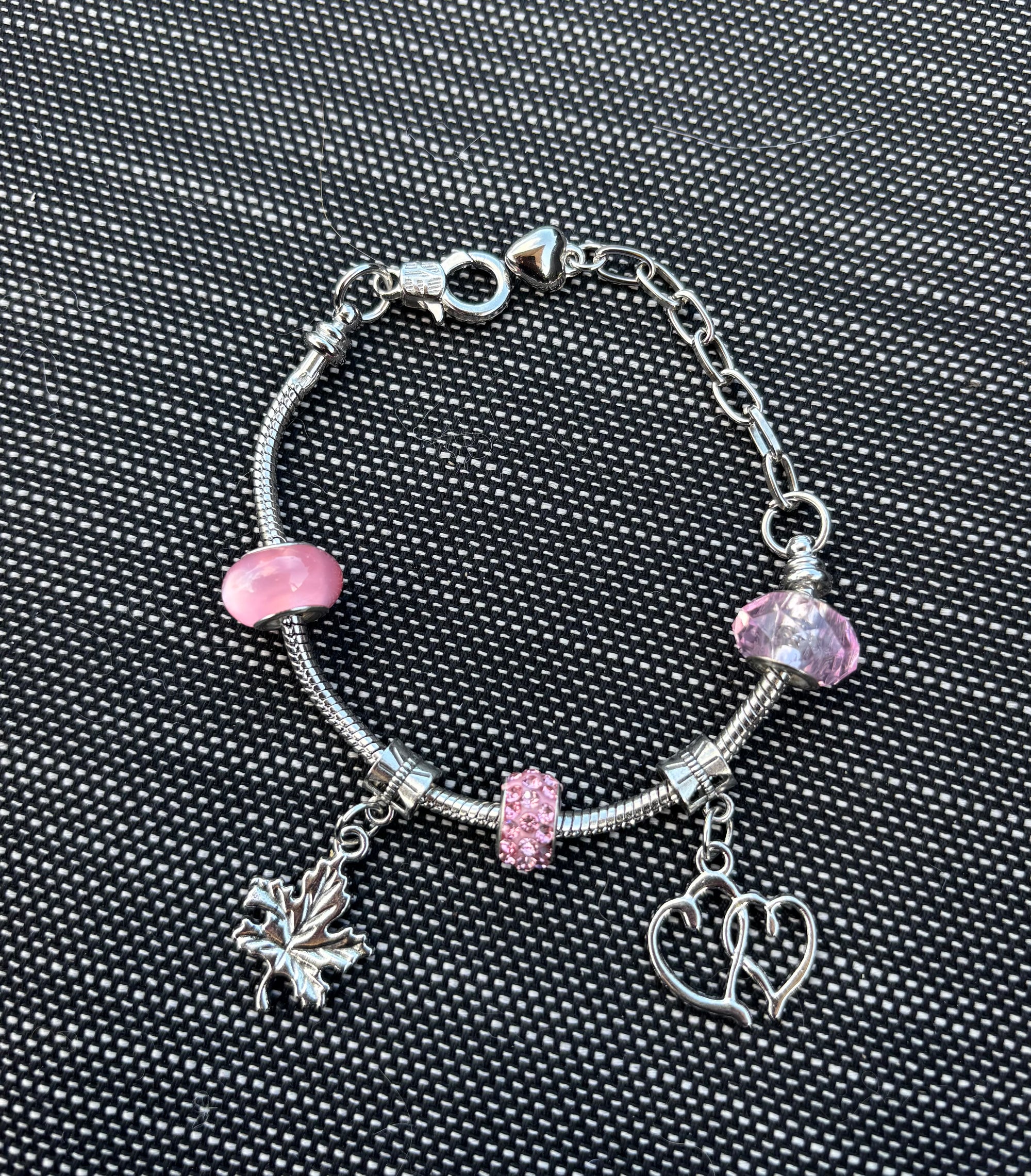 Heart Bedelarmband  (Roze)