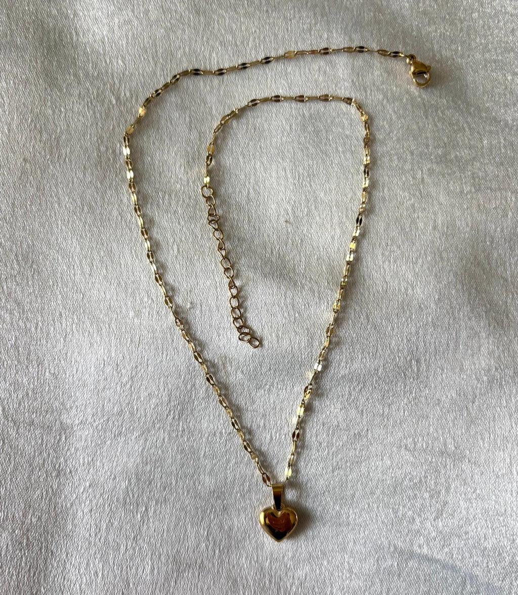 goudkleurige Schakelketting met hart verstelbare sluiting