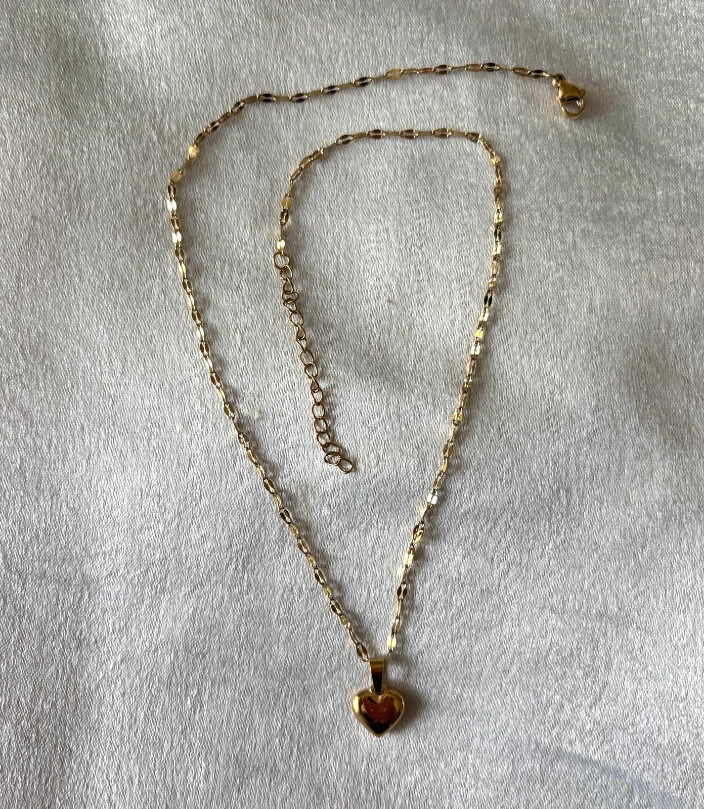 goudkleurige Schakelketting met hart verstelbare sluiting