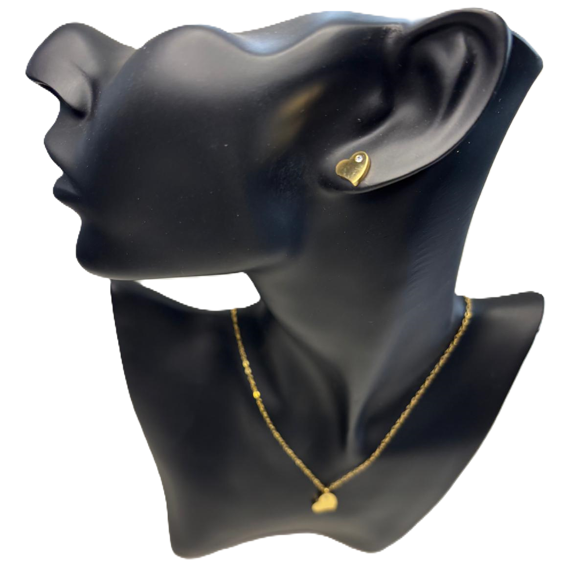 Heart set Ketting & Oorbellen Goudkleurig
