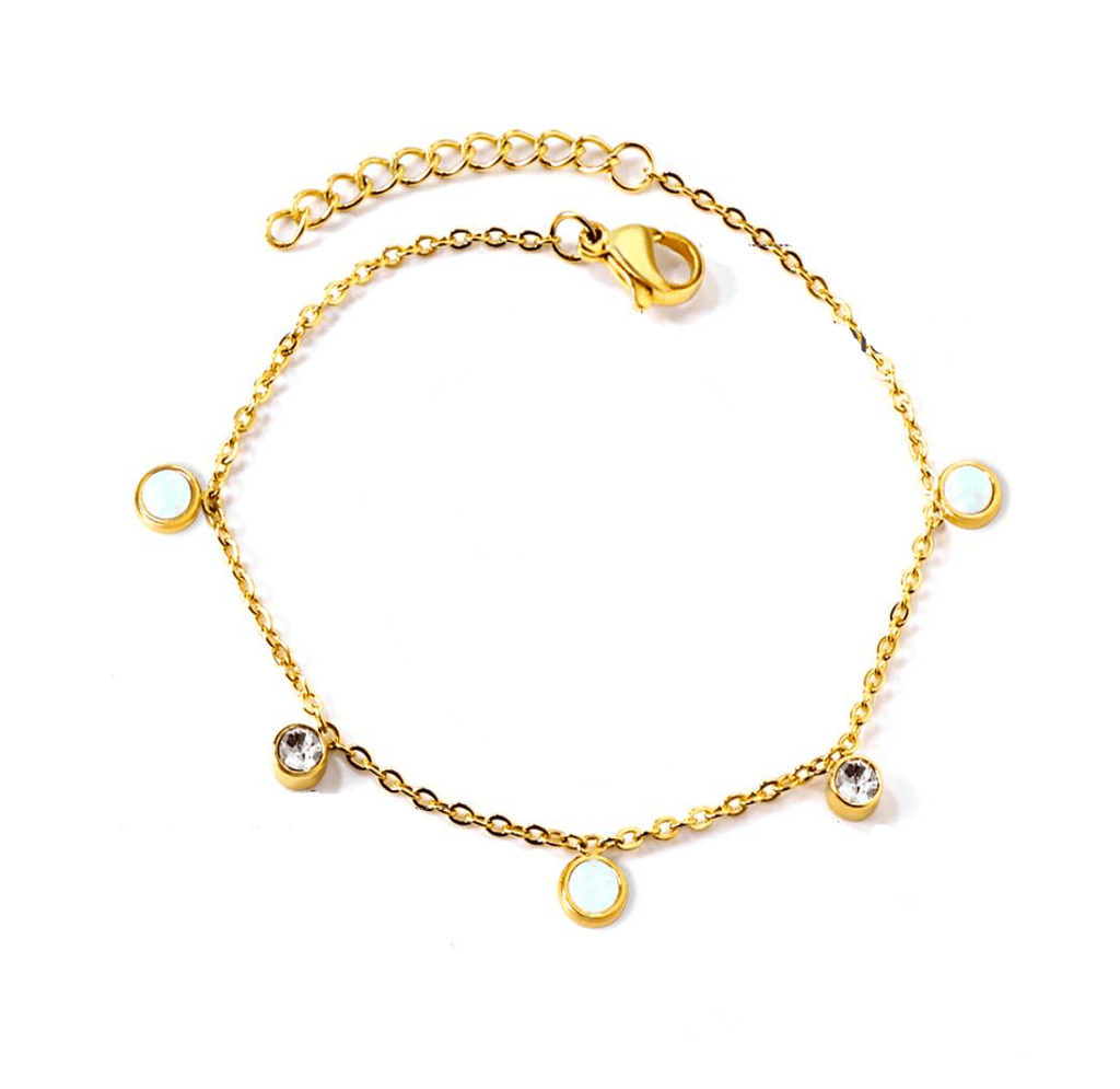 Armband met Parelmoer Steentje Zilverkleur