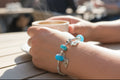Bedelarmband Bloem/Hart met verwisselbare bedeltjes op pols (Zilverkleur)