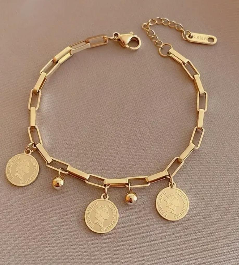 Bedelarmband (Ronde Bedel) Goudkleurig