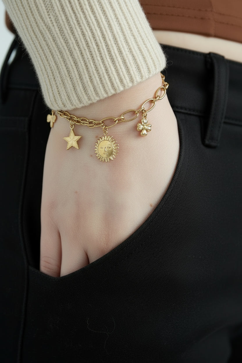 Bedelarmband Sunshine Zilverkleur & Goudkleurig