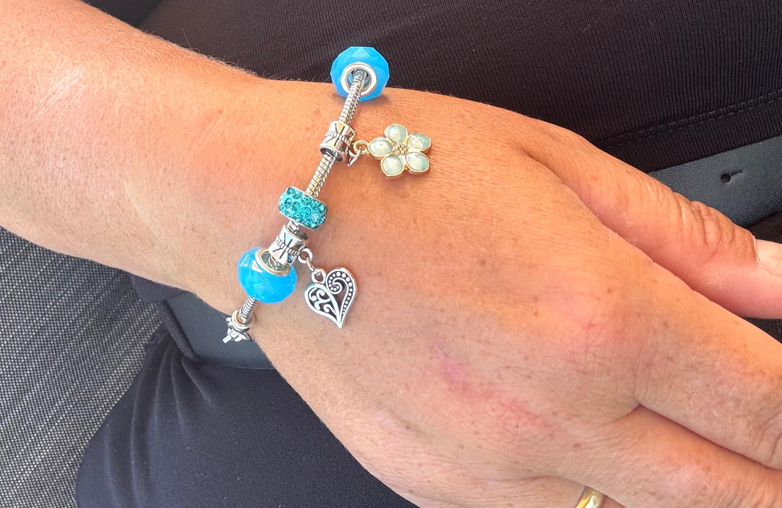 Bedelarmband Bloem/Hart