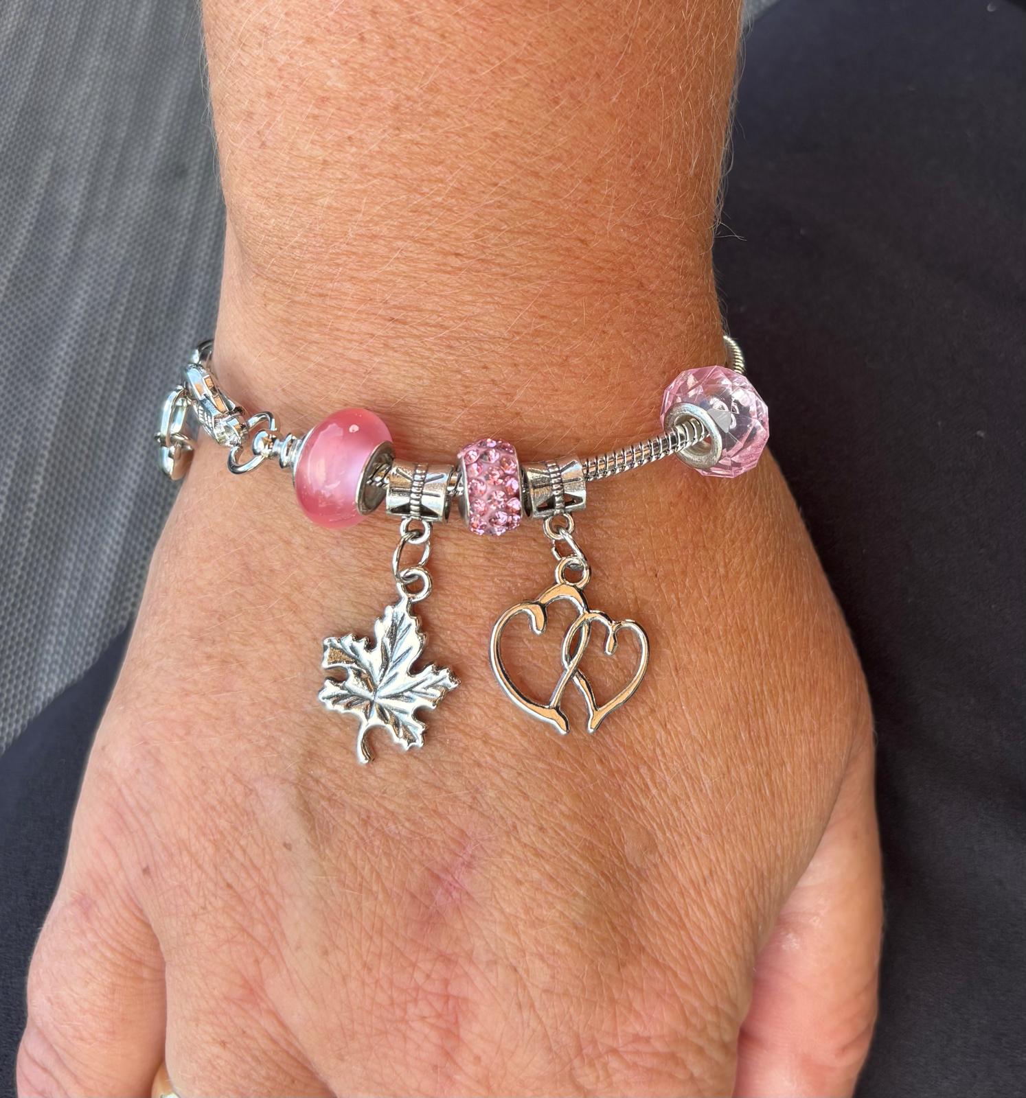 Heart Bedelarmband  (Roze)