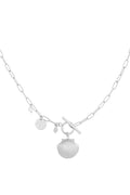 Bedelketting Schelp- Lange Halsketting
