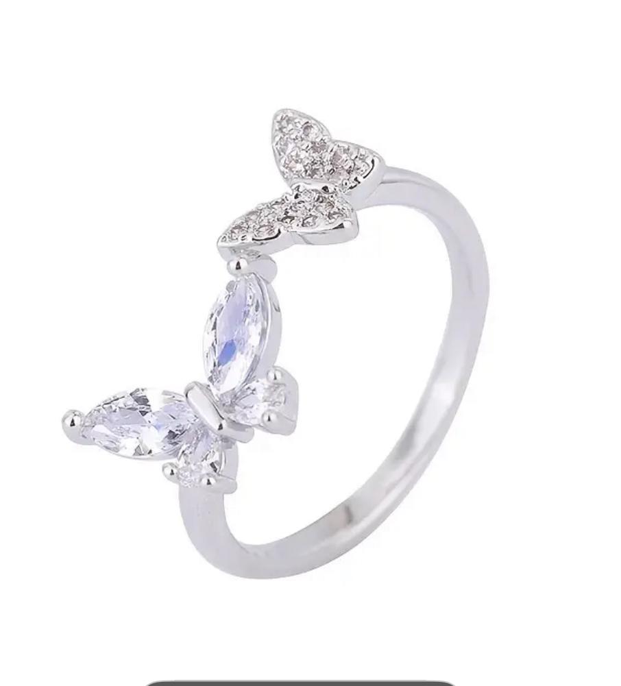 Butterfly Ring (Verstelbaar) Zilverkleur