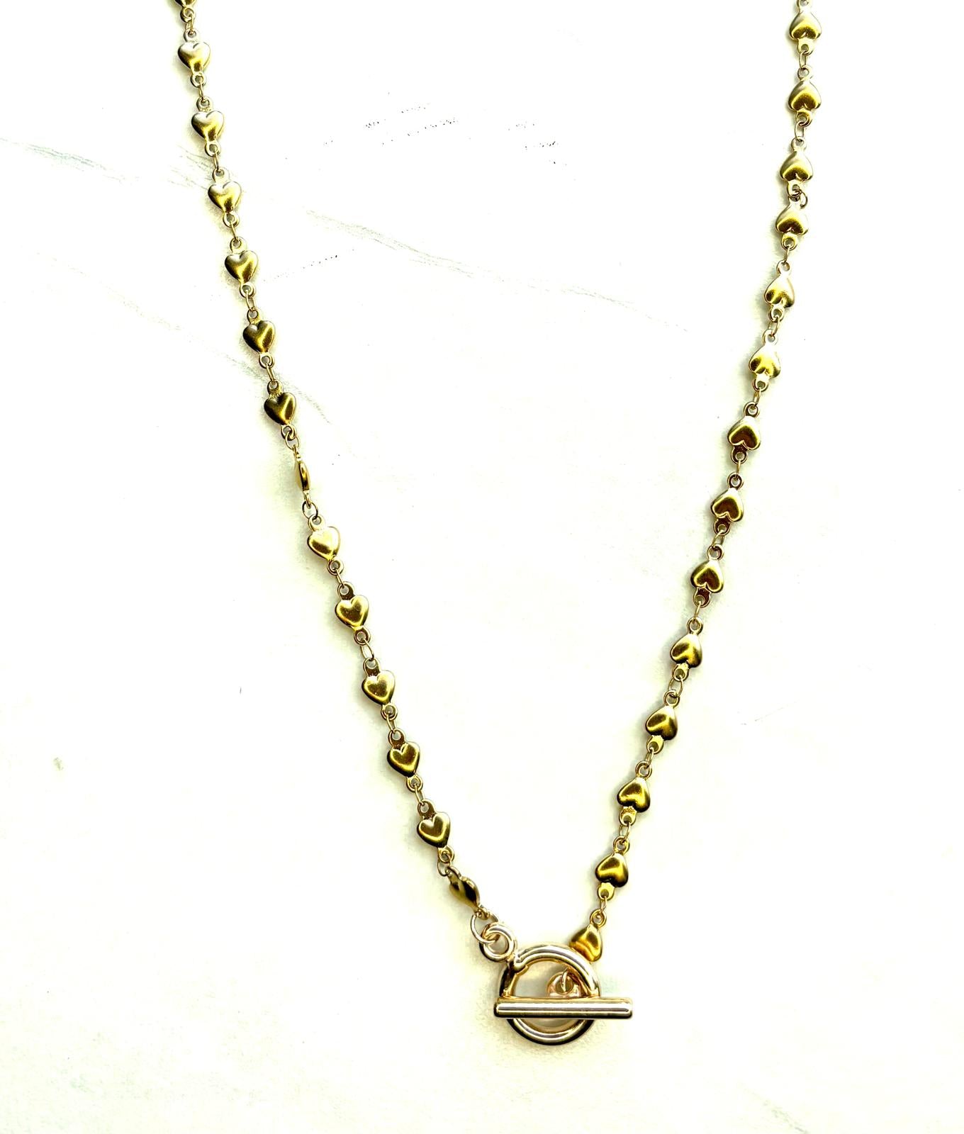 Romantische Ketting 45cm met Hartjes en Ronde Sluiting - Liefde Sieraden