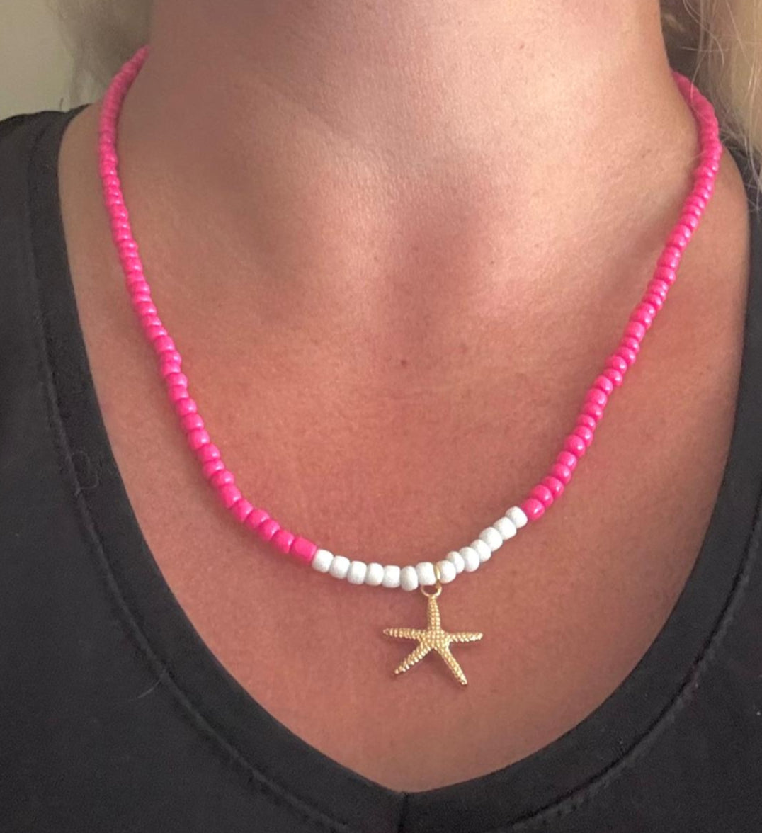 Roze ketting met zeester