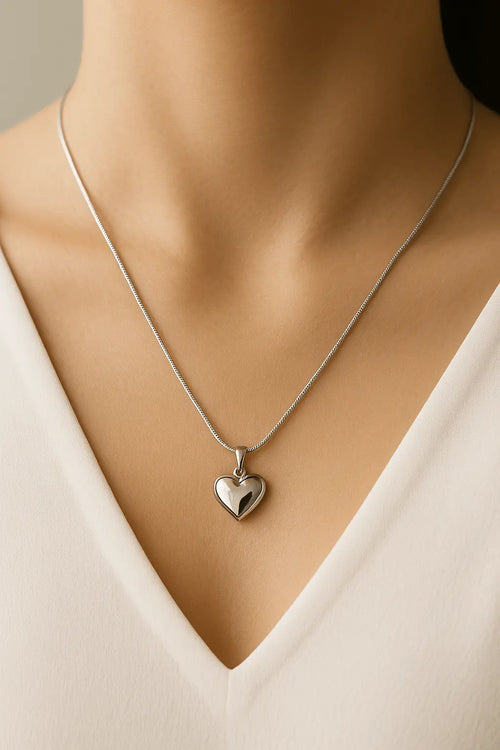 Love ketting met hanger hartvorm zilverkleurige-RK Sieraden