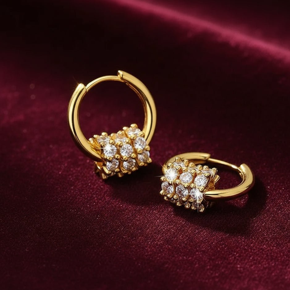 Oorringen met Diamantjes Stainless Steel