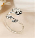 Roos ring verstelbaar zilverkleur 