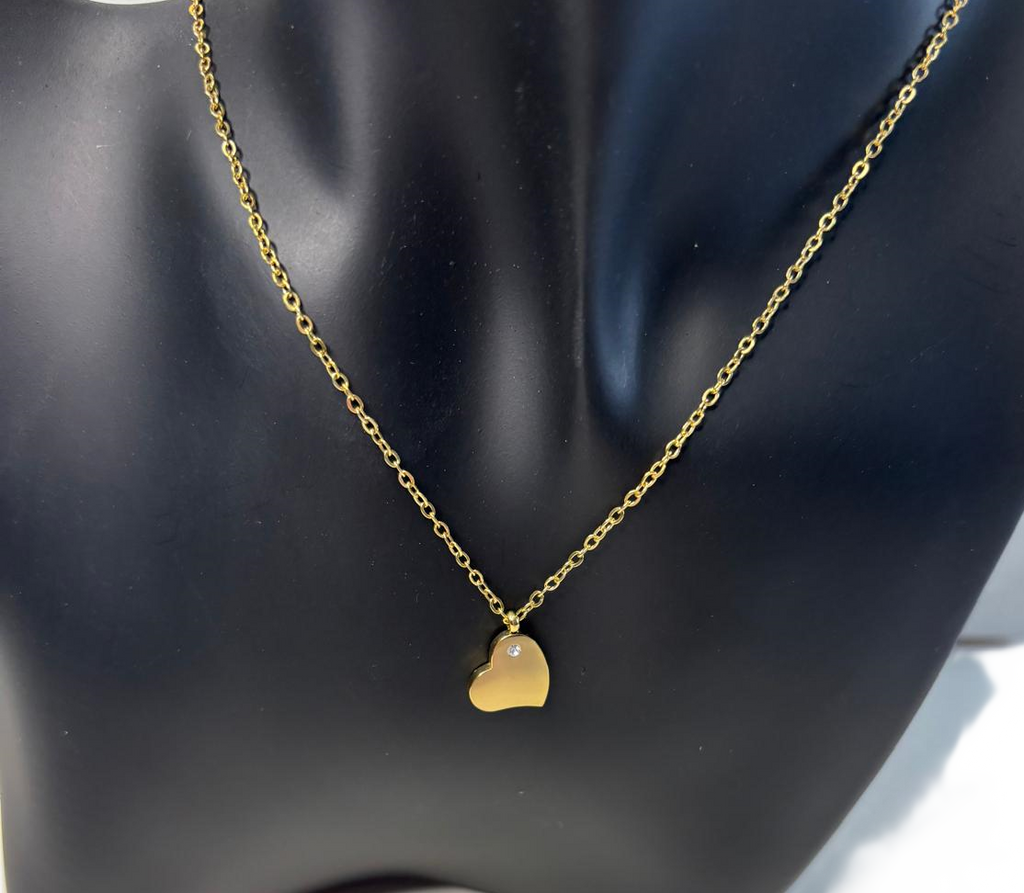 Heart set Ketting & Oorbellen Goudkleurig