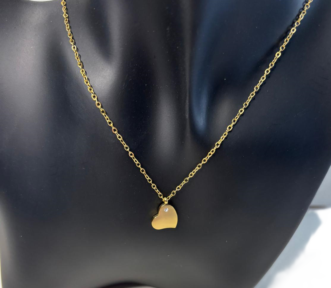Heart set Ketting & Oorbellen Goudkleurig